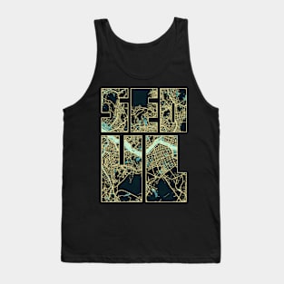 Seoul, South Korea City Map Typography - Summer Tank Top